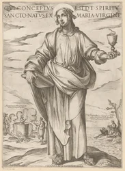 de San Juan Quien fue concebido del Espíritu Santo, nacido de la virgen María (título sobre el objeto) Cristo, María en de apóstol (título de la serie)
