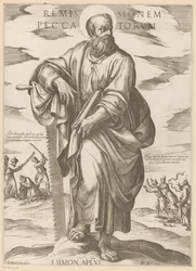 de San Simón Remisión de los pecados (título sobre el objeto) Cristo, María en de apóstol (título de la serie)