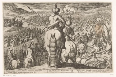 La derrota de los etíopes Profligat Aethiopas (título sobre el objeto) Escenas de batalla del Antiguo Testamento (título de la serie)