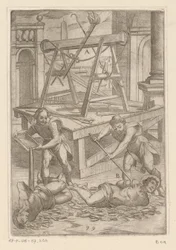 Tortura con aceite hirviendo Torturas sufridas por los mártires cristianos (título de la serie) Varia tormentorum et supplicioru rawlium (...) (título de la serie)