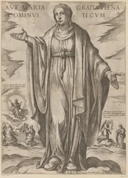 María Ave María, llena eres de gracia, Señor contigo (título sobre el objeto) Cristo, María en de apóstol (título de la serie)