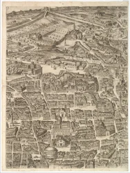 Plano de la ciudad de Roma. Parte 3 con Santa Maria Maggiore, el Panteón y Trajano