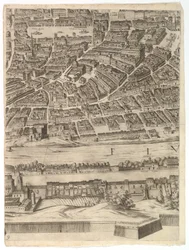 Plano de la Ciudad de Roma: hoja 9 con la Piazza Navona, el Campo di Fiore y el Sant..., 1645