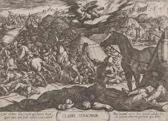 Placa 21: El ángel del Señor venciendo al ejército de Senaquerib, ca. 1590-ca. 1610