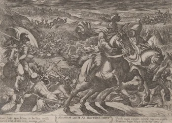 Placa 2: Abraham liberando a su sobrino Lot, de 