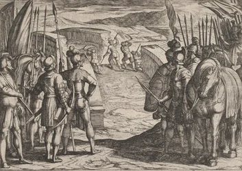 Placa 35: Los Batavios se Asustan y Comienzan las Negociaciones de Paz, de La Guerra de los Romanos, 1611