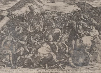 Placa 9: Los Israelitas Batallando contra los Amalecitas, de 