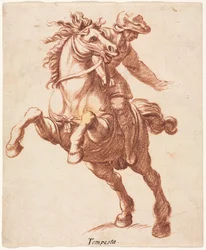 Caballo encabritado y jinete, c. 1600