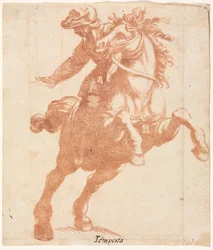 Caballo encabritado y jinete, c. 1600