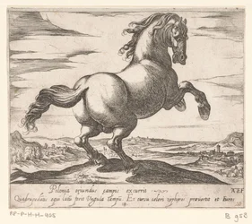 Steigerend paard naar rechts gewend Paarden uit verschiedelden landen (título de la serie) Con estos líderes serás celebrado como un líder con boca de viroru.