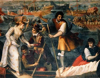 El Desembarco de Catarino Cornaro en Venecia en 1489