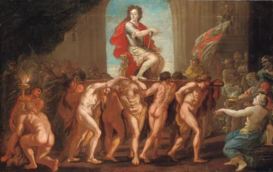 Boceto para un mural en el Salón de San Jorge, Castillo de Windsor, mostrando al Rey Guillermo III entronizado en la gloria