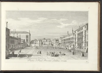 Gezicht op Campo San Polo te Venetië La plaza de St. Paul