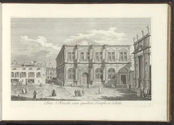 Gezicht op Campo San Rocco te Venetië Área de St. Rocchi con el Templo y Schola (título sobre objeto) Gezichten op gebouwen en pleinen in Venetië (título de la serie) Vistas más famosas de la ciudad de Venecia