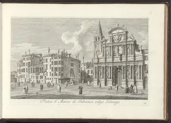 Gezicht op Campo Santa Maria Zobenigo te Venetië Área de St. Rocchi con el Templo y Schola (título sobre objeto) Gezichten op gebouwen en pleinen in Venetië (título de la serie) Las vistas más famosas de la ciudad de Venecia