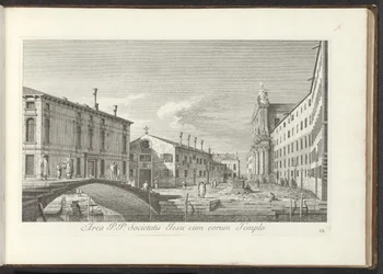 Gezicht op Campo dei Gesuiti te Venetië Zona P.P. La Compañía de Jesús con su Templo (título sobre objeto) Gezichten op gebouwen en pleinen in Venetië (título de la serie) Las vistas más famosas de la ciudad de Venecia, de las 38 pinturas de bronce del Can