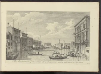 Gezicht op het Canal Grande en Palazzo Vendramin-Calergi te Venetië Desde los palacios de los Grimani por un lado, y los tronos por el otro hasta el Canal Real (título sobre objeto) Las vistas más famosas de la ciudad de Venecia, de las 38 pinturas de bron