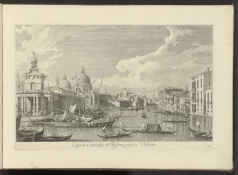 Gezicht op het Canal Grande te Venetië Cabecera del Canal y Entrada a la Ciudad (título sobre objeto) Las vistas más famosas de la ciudad de Venecia, distribuidas en tres partes por 38 paneles de latón del Canal de Antonio reproducidos por Antonio Vssentin