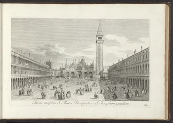 Gezicht op het San Marcoplein en de San Marco te Venetië Área mayor de San Marco, vista del mismo templo (título sobre objeto) Gezichten op gebouwen en pleinen in Venetië (título de la serie) Vistas más famosas de la ciudad de Venecia