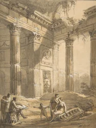 Artista entre ruinas, siglo XVIII