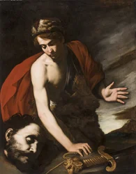 David con la cabeza de Goliat, c.1642-43 (óleo sobre lienzo)