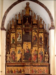 Políptico del Poema de la Redención y Coronación de la Virgen María Pintura en madera de Antonello de Saliba