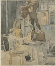 Jan Toorop en el estudio de un escultor