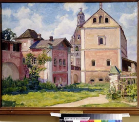 El Monasterio Simonov en Moscú. Pintura de Appolinari Mikhaylovich Vasnetsov (1856-1933), óleo sobre lienzo