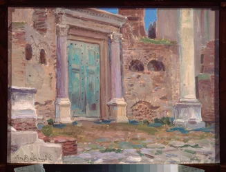 Le temple de Janus a Rome (Italie) (El Templo de Janus en Roma) - Obra de Appolinari Mikhaylovich Vasnetsov (1856-1933), óleo sobre cartón, arte ruso del siglo XIX - Museo de Arte N Yaroshenko, Kislovodsk (Rusia)