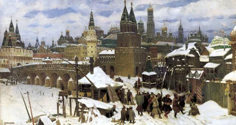 Moscú en el siglo XVII. El Puente de Todos los Santos, 1901