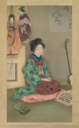 Cantante Femenina para el Teatro de Marionetas Joruri, ca. 1920