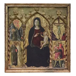 Virgen con el Niño entronizado, c.1420-22 (temple sobre madera)
