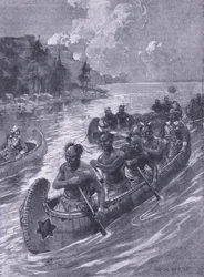 El viaje que llevó al sitio de Quebec (ilustración de Cassells Romance of Famous Lives, c.1940)