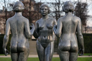 Jardín de las Tullerías, Aristide Maillol, Las tres gracias, París, Francia