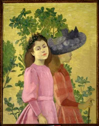 Dos jóvenes chicas, primavera