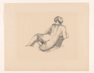 Desnudo femenino, visto de espaldas Dina, sur son coude droit (título original)