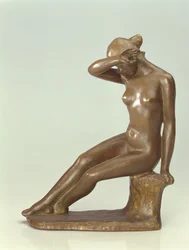 Mujer cubriéndose la cara con la mano, 1900