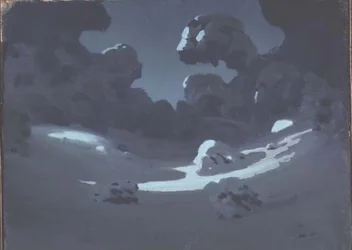 La Luna Ilumina un Claro en el Bosque