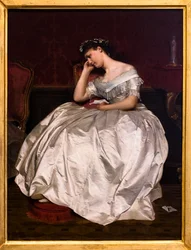Demasiado tarde o la Carta, antes de 1885 (Óleo sobre madera)