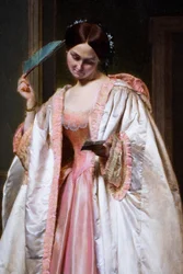 Muchacha leyendo una carta, detalle, hacia 1851 (Óleo sobre madera)