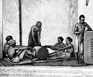 Empaque de canela, India, 1895