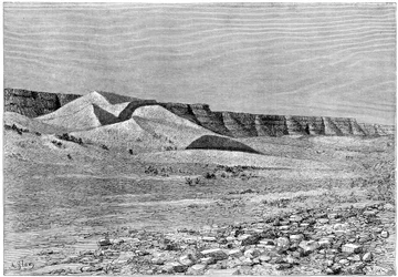Acantilados del Igharghar, tomados desde el norte de Temassinin