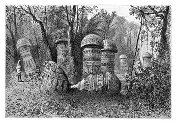 Ruinas de un templo Ahom, Dinajpur, Alto Assam, India, 1895