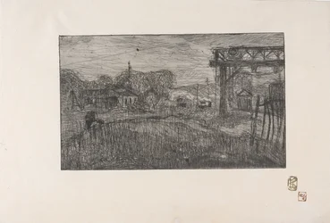 La Gare de Valmondois (La estación de Valmondois) 1893 (aguafuerte y ruleta)