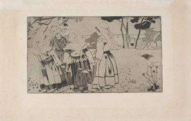 La Ronde de Pont-Aven (El baile de Pont-Aven) 1891 (aguafuerte, aguatinta y punta seca)