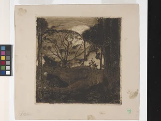 Le Soir (La Tarde) Or La Glaneuse (La Espigadora) (aguafuerte, aguatinta, lavis y ruleta)