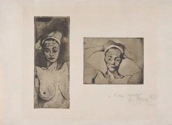 Desnudo con las manos detrás de la cabeza, vertical y Desnudo con las manos detrás de la cabeza, horizontal
