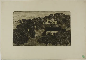 Casa de campo rodeada de árboles