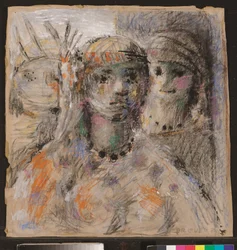 Las indias, c. 1947 (carboncillo y pastel sobre cartón)