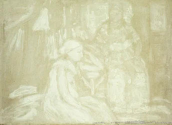 Dos figuras sentadas